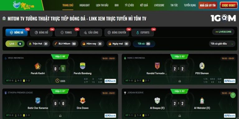 Mitom - Review chi tiết và hướng dẫn truy cập link xem bóng đá
